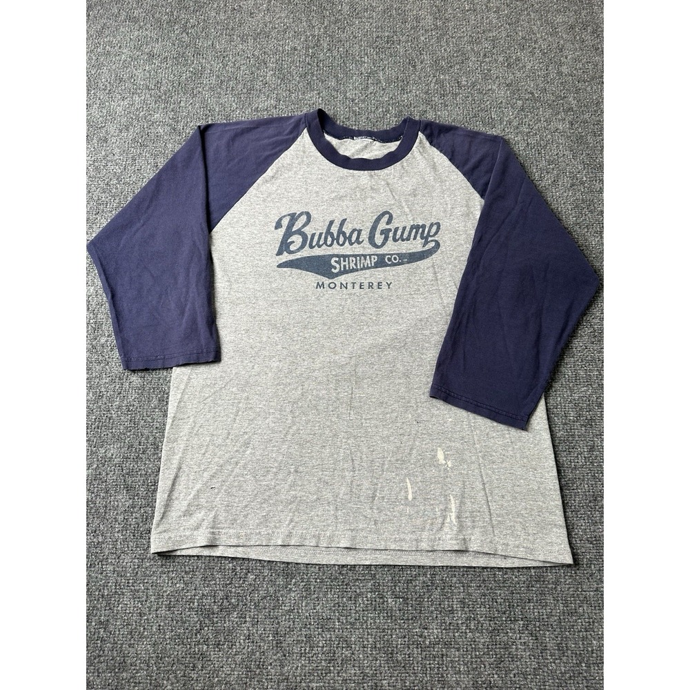 Mens Bubba Gump Shrimp Co Monterey Baseball Shirt Gray, Size M
